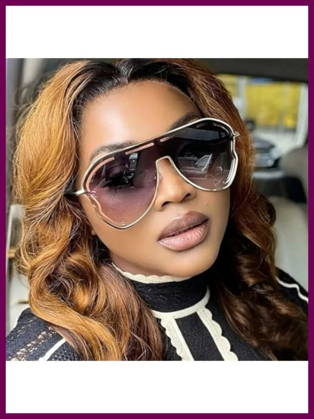 Oversize Rhinestone Sunglasses Non-Polarized UV Protected Square Frame